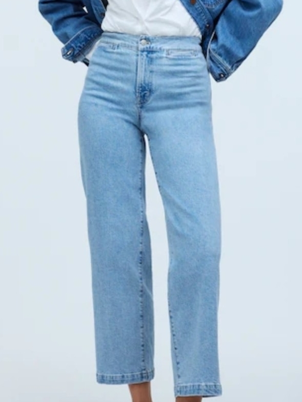 Madewell Emmett Wide Leg High Waist light Denim Jeans Sz 26